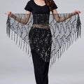 Colorful Beely Dance Sequin Tassel Triangle Hip Scarf 6W1SL18