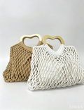 Casual Holow Out Heart Handle Beach Handbag 8CW6BBG501T