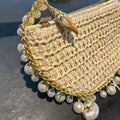 Stylish Hand Woven Pearl Chain Tassel Hangdbag 8CW6BBG505T