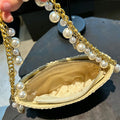 Stylish Hand Woven Pearl Chain Tassel Hangdbag 8CW6BBG505T