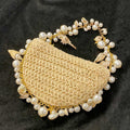 Trendy Straw Woven Pearl Tassel Underarm Bag 8CW6BBG510T