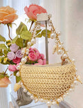 Trendy Straw Woven Pearl Tassel Underarm Bag 8CW6BBG510T