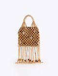 Vintage Hollow Hand Made Beaded Tassel Handbag 8CW6BBG515T