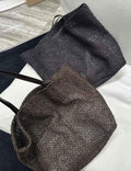 Retro Solid Color Straw Woven Large Capacity Shoulder Bag 8CW6BBG517L