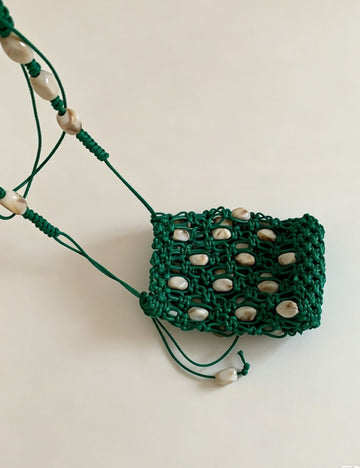 Mini Hollow Hand Made Bead Chain Crossbody Bag 8CW6BBG518L