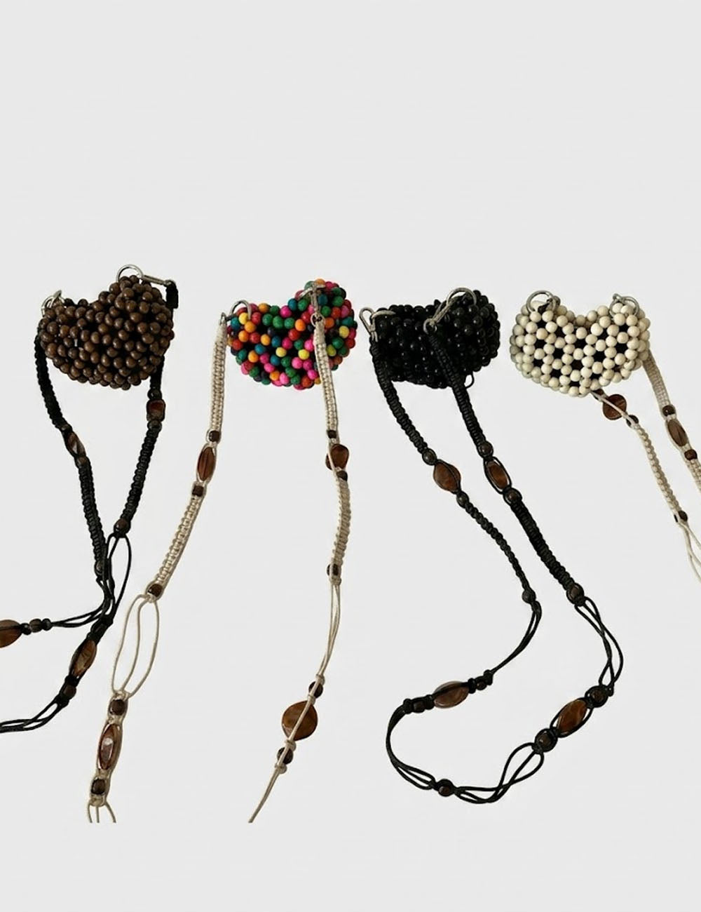 Cute Hand Made Colorful Beaded Heart Crossbody Bag 8CW6BBG520L