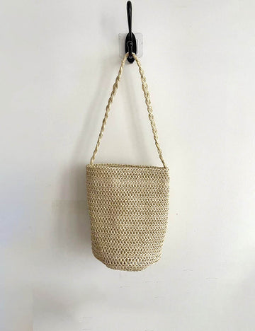 Minimalist Solid Color Hollow Straw Handbag 8CW6BBG522L