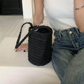 Minimalist Solid Color Hollow Straw Handbag 8CW6BBG522L