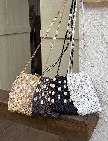 Trendy Hand Made Hollow Beaded Statement Crossbody Bag 8CW6BBG526L