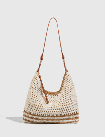 Minimalist Hollow Out Hand-woven Beach Shoulder Bag MK2BK6W10BBG04