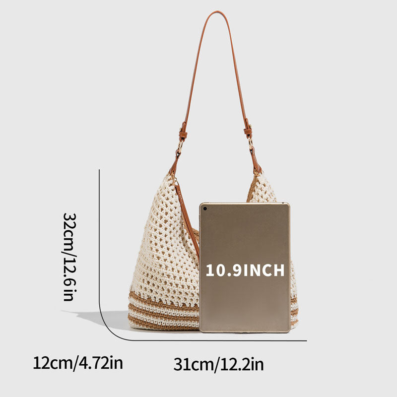 Minimalist Hollow Out Hand-woven Beach Shoulder Bag MK2BK6W10BBG04