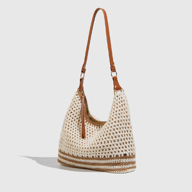 Minimalist Hollow Out Hand-woven Beach Shoulder Bag MK2BK6W10BBG04