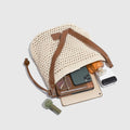 Stylish Solid Color Hand-woven Hollow Underarm Bag MK2BK6W10BBG05