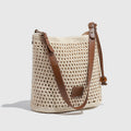Stylish Solid Color Hand-woven Hollow Underarm Bag MK2BK6W10BBG05