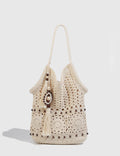 Boho-Style Solid Color Hollow Beaded Tassel Handbag MK2BK6W10BBG06
