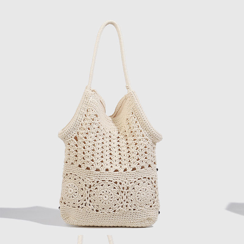 Boho-Style Solid Color Hollow Beaded Tassel Handbag MK2BK6W10BBG06