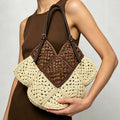 Retro Solid Color Hollow Out Shoulder Bag MK2BK6W10BBG07