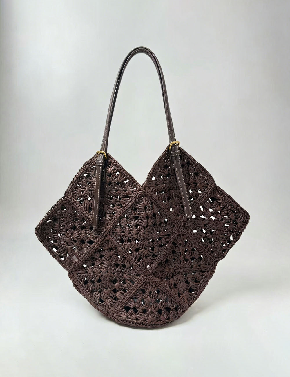 Retro Solid Color Hollow Out Shoulder Bag MK2BK6W10BBG07