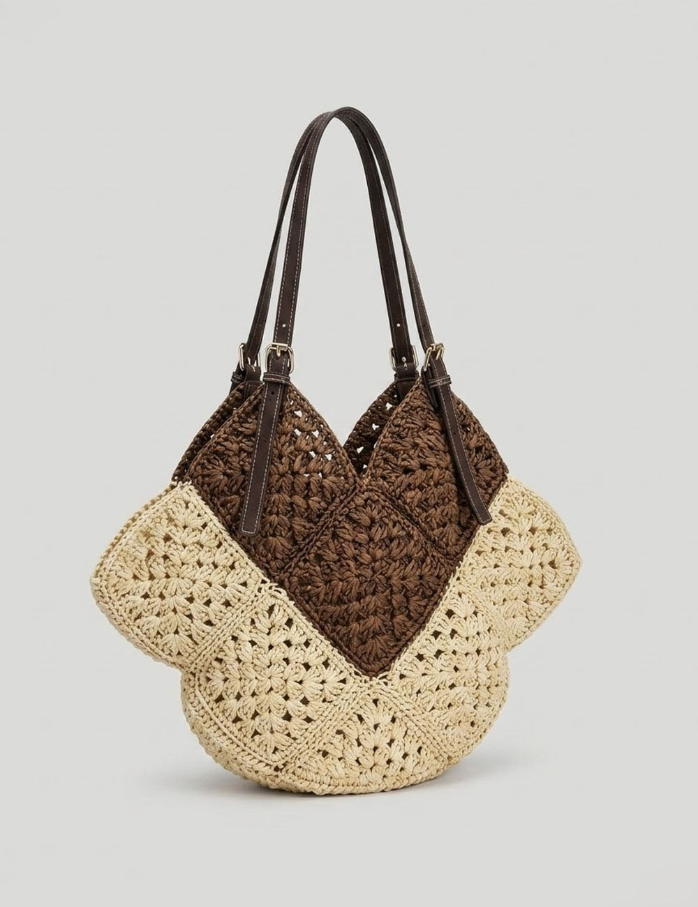 Retro Solid Color Hollow Out Shoulder Bag MK2BK6W10BBG07