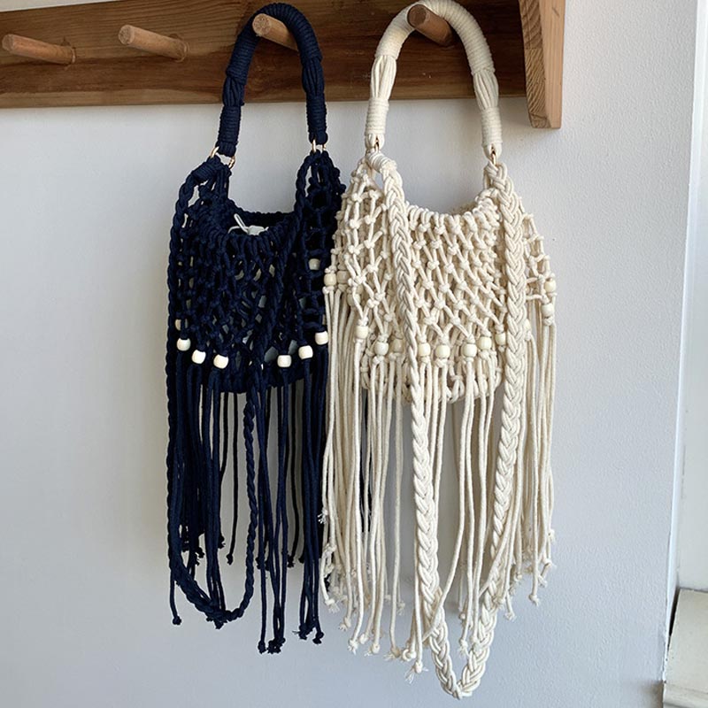 Boho-Style Hollow Out Tassel Handbag MK2BK6W10BBG09