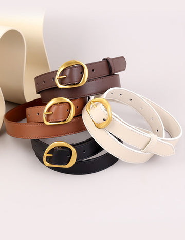 Trendy Solid Color Adjustable Leather Waist Belt 6W6JBT149