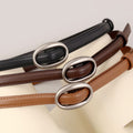 Vintage Oval Buckle Jeans Belt Leather Belt 6W6JBT155