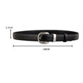 Minimalist Silver Buckle Versatile Leather Belt 6W6JBT156