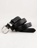 Minimalist Silver Buckle Versatile Leather Belt 6W6JBT156