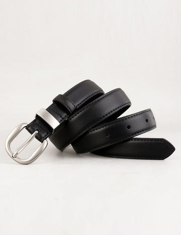 Minimalist Silver Buckle Versatile Leather Belt 6W6JBT156