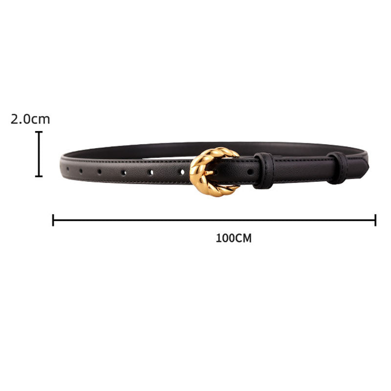 Retro Twisted Design Buckle Jean Leather Belt 6W6JBT159