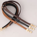 Elegant Pearl Gold Buckle Skinny Dress Leather Belt 6W6JBT160