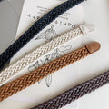 Casual Braided Woven Skinny Leather Belt 6W6JBT162