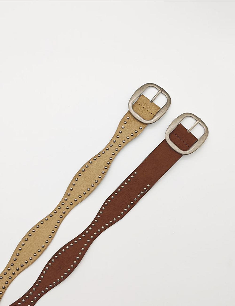 Double Studded Leather Belt - DippedShop Wholesale - #7251