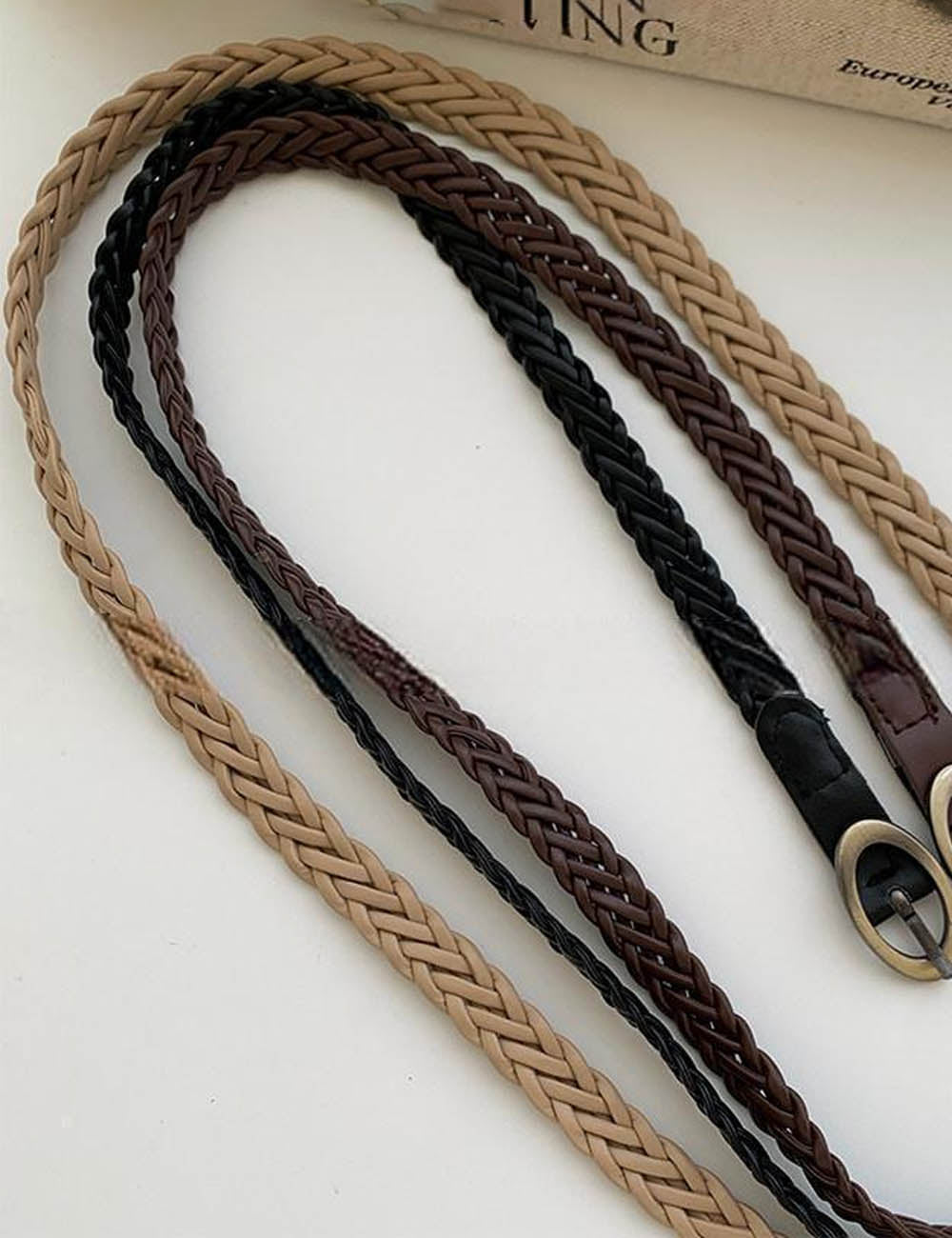 Skinny Braided Leather Belt - DippedShop Wholesale - #5283