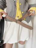 Retro Double Studded Suede Waist Belt 6W6JBT169