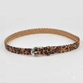 Fashion Leopard Print Braided Woven Leather Belt 6W6JBT173