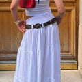 Boho Retro Western Cowgirl Wide Leather Belt 6W6JBT179