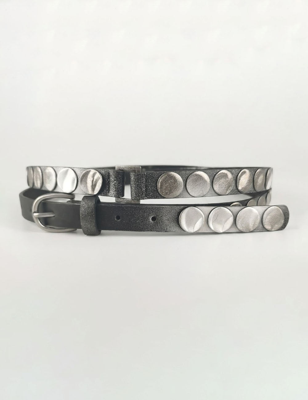 Punk Style Round Disc Leather Waist Belt 6W6JBT137
