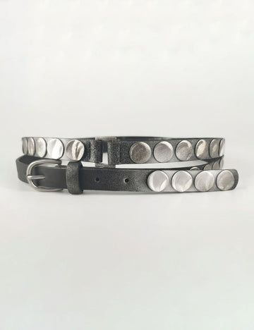 Punk Style Round Disc Leather Waist Belt 6W6JBT137