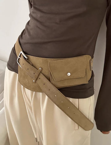 Trendy Suede Wide Leather Waist Belt 6W6JBT138