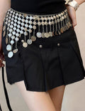 Chunky Round Disc Tassel Beaded Waist Chain 6W6JBT146
