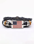 Retro USA Flag Hand Woven Adjustable Bracelet 8ZA6JBR134T