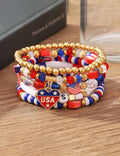 Gold Plated Irregular Beaded Chain Bracelets Set 8ZA6JBR135T