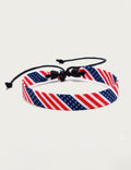 Stylish Hand Woven USA Flag Pattern Adjustable Bracelet 8ZA6JBR137T