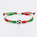 Color Block Rope Braided 3D Football Adjustable Bracelet 8ZA6JBR138T