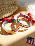 Minimalist Red Bow Glitter PVC Bracelet Set 8ZA6JBR140L