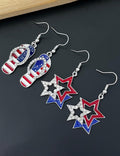 Stylish USA Flag Slipper Pendant Hook Earring 8ZA6JER182L