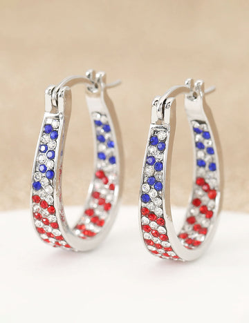 Electroplate Sparkling Rhinestones Hoop Earring 8ZA6JER187L