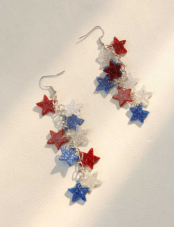 Trendy Glitter Star Pendant Dangle Earring 8ZA6JER189L
