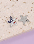 Minimalist USA Flag Rhinestones Star Stud Earring 8ZA6JER192L